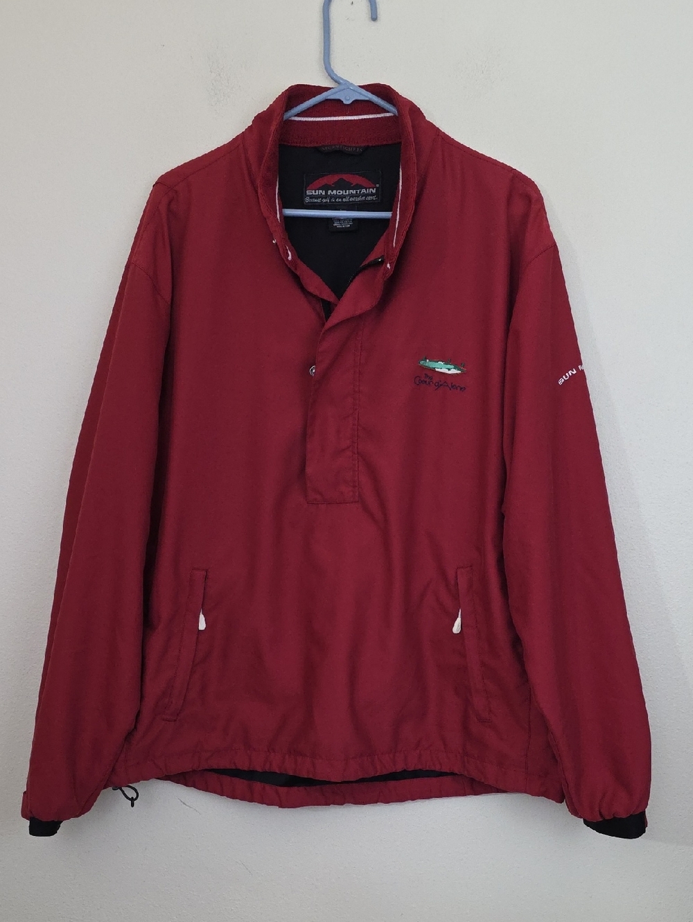 Sun Mountain Red Pullover Lightweight Jacket (Read Light Stains) Mens L